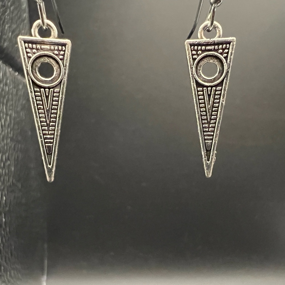Elegant Silver Triangle Drop Earrings